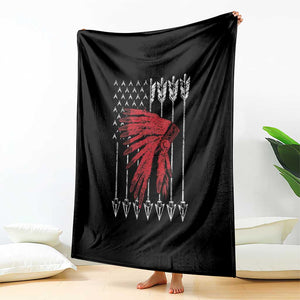 Native American Teepee American Flag Throw Blanket