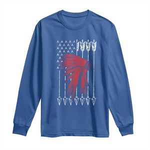 Native American Teepee American Flag Long Sleeve Shirt