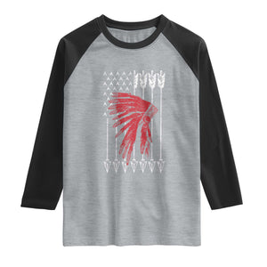 Native American Teepee American Flag Raglan Shirt
