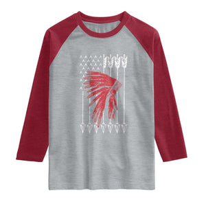 Native American Teepee American Flag Raglan Shirt