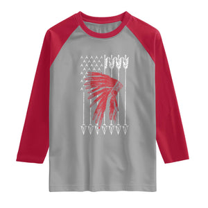 Native American Teepee American Flag Raglan Shirt