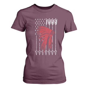 Native American Teepee American Flag T Shirt For Women
