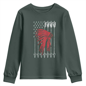 Native American Teepee American Flag Youth Sweatshirt