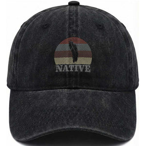 Native Indian American Pride Indigenous Native American Washed Cotton Baseball Cap