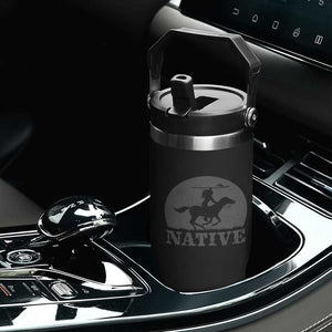 Northwest Native American Knight Pride Mountain Warrior Flip Straw Tumbler