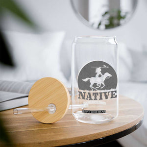 Northwest Native American Knight Pride Mountain Warrior Glass Can