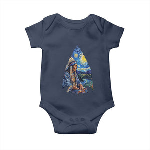 Native American Arrowhead Hunter Starry Night Baby Onesie