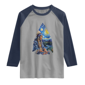 Native American Arrowhead Hunter Starry Night Raglan Shirt