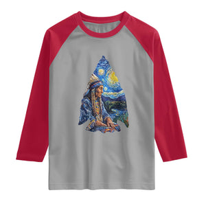 Native American Arrowhead Hunter Starry Night Raglan Shirt