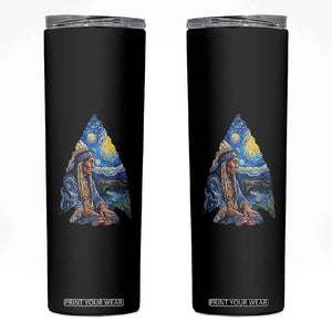 Native American Arrowhead Hunter Starry Night Skinny Tumbler