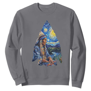 Native American Arrowhead Hunter Starry Night Sweatshirt