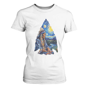Native American Arrowhead Hunter Starry Night T Shirt For Women