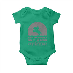 Never Underestimate An Old Man Native American Warrior Baby Onesie