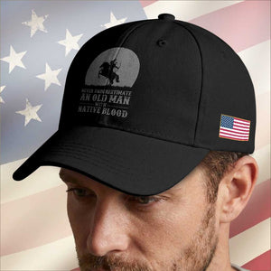 Never Underestimate An Old Man Native American Warrior Baseball Cap