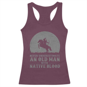 Never Underestimate An Old Man Native American Warrior Racerback Tank Top