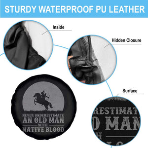 Never Underestimate An Old Man Native American Warrior Spare Tire Cover