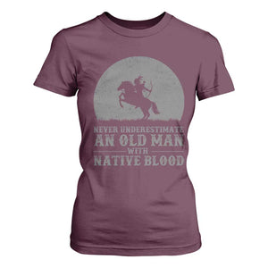 Never Underestimate An Old Man Native American Warrior T Shirt For Women