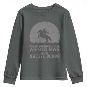 Never Underestimate An Old Man Native American Warrior Youth Sweatshirt