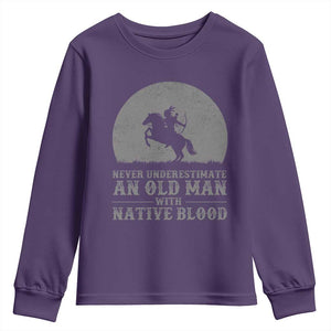 Never Underestimate An Old Man Native American Warrior Youth Sweatshirt
