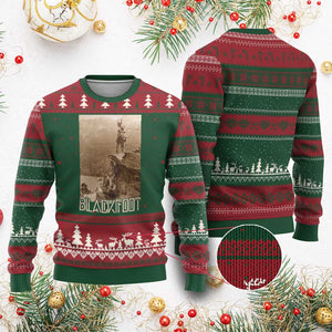 Blackfoot Native American Indians At Glacier National Park Ugly Christmas Sweater
