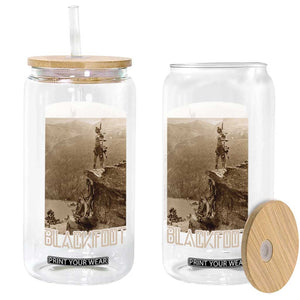 Blackfoot Native American Indians At Glacier National Park Glass Can