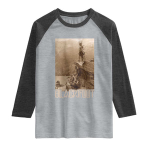 Blackfoot Native American Indians At Glacier National Park Raglan Shirt