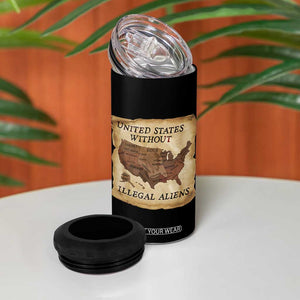 United States Without Illegal Aliens 4 in 1 Can Cooler Tumbler Native Land Map