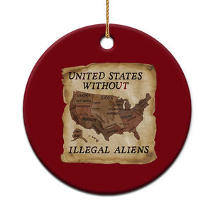 United States Without Illegal Aliens Ceramic Ornament Native Land Map
