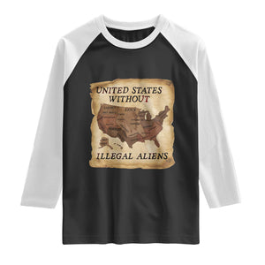 United States Without Illegal Aliens Raglan Shirt Native Land Map
