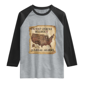 United States Without Illegal Aliens Raglan Shirt Native Land Map