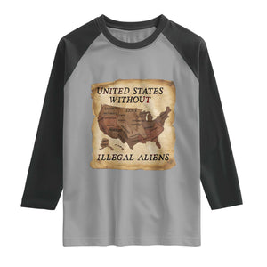 United States Without Illegal Aliens Raglan Shirt Native Land Map