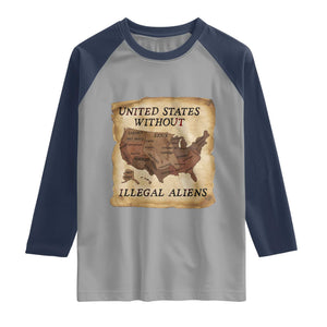 United States Without Illegal Aliens Raglan Shirt Native Land Map