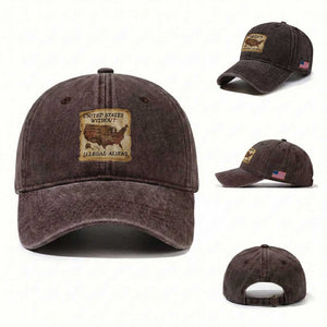 United States Without Illegal Aliens Washed Cotton Baseball Cap Native Land Map