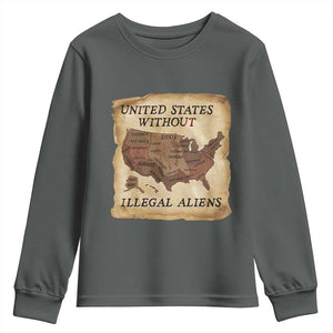 United States Without Illegal Aliens Youth Sweatshirt Native Land Map