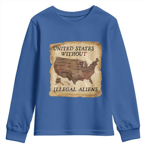 United States Without Illegal Aliens Youth Sweatshirt Native Land Map