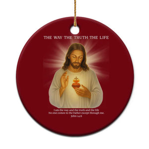 Jesus Christian Xmas Ceramic Ornament Cross Bible Verse Inspirational TS14 1pc Red Print Your Wear