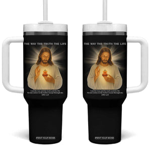 Jesus Christian Christmas Tumbler With Handle Cross Bible Verse Inspirational TS14 One Size: 40 oz Black Print Your Wear