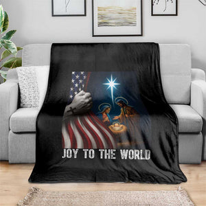 Jesus Christian Throw Blanket American Flag Joy To The World Christmas TS14 Print Your Wear