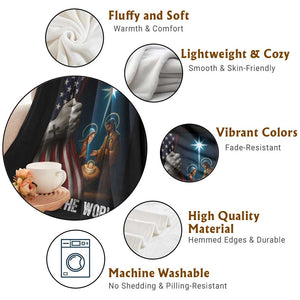 Jesus Christian Throw Blanket American Flag Joy To The World Christmas TS14 Print Your Wear