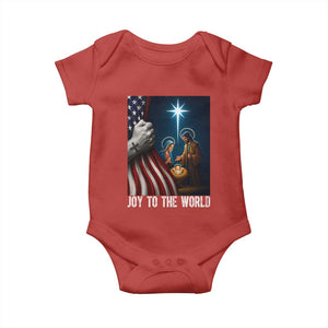 Jesus Christian Baby Onesie American Flag Joy To The World Christmas TS14 Red Print Your Wear