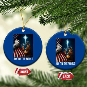 Jesus Christian Ceramic Ornament American Flag Joy To The World Xmas TS14 1pc Blue Print Your Wear