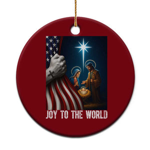 Jesus Christian Ceramic Ornament American Flag Joy To The World Xmas TS14 1pc Red Print Your Wear