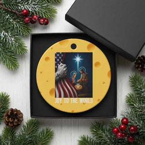 Jesus Christian Ceramic Ornament American Flag Joy To The World Xmas TS14 1pc Yellow Cheese Print Your Wear