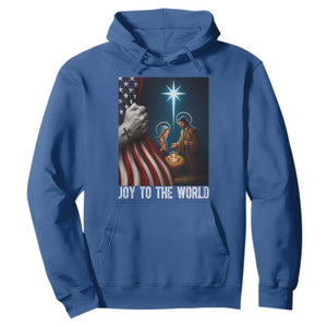 Jesus Christian Hoodie American Flag Joy To The World Christmas TS14 Royal Blue Print Your Wear