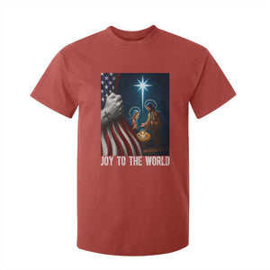 Jesus Christian T Shirt For Kid American Flag Joy To The World Christmas TS14 Red Print Your Wear