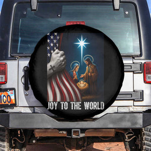 Jesus Christian Spare Tire Cover American Flag Joy To The World Christmas TS14 No hole Black Print Your Wear
