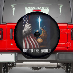 Jesus Christian Spare Tire Cover American Flag Joy To The World Christmas TS14 Black Print Your Wear
