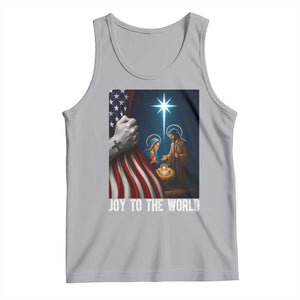 Jesus Christian Tank Top American Flag Joy To The World Christmas TS14 Athletic Heather Print Your Wear