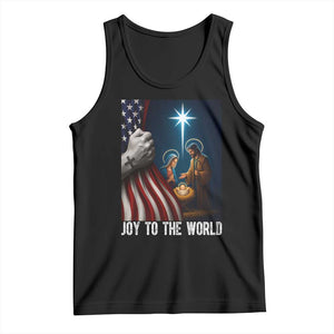 Jesus Christian Tank Top American Flag Joy To The World Christmas TS14 Black Print Your Wear