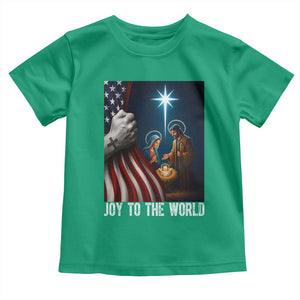 Jesus Christian Toddler T Shirt American Flag Joy To The World Christmas TS14 Irish Green Print Your Wear
